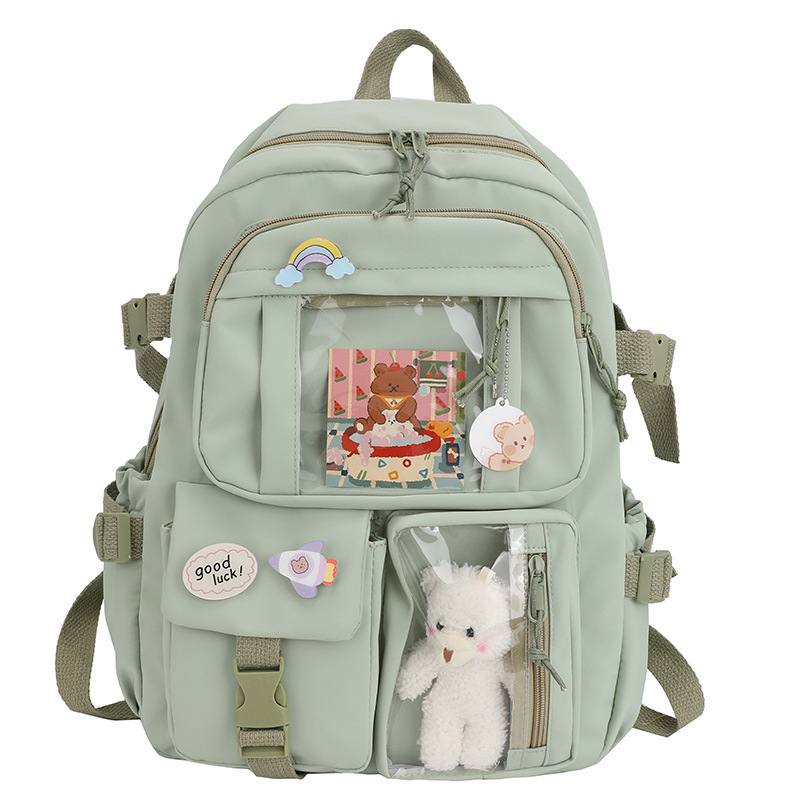 New Style Lightweight Backpack with Large Capacity High School Student School Bag Casual Fresh Girls Rabbit Pattern Backpack