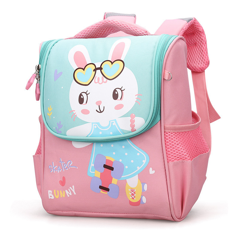 2024 Cartoon Canvas School Bag Large Capacity Waterproof Backpack for Primary and Kindergarten Students Space-Themed Design