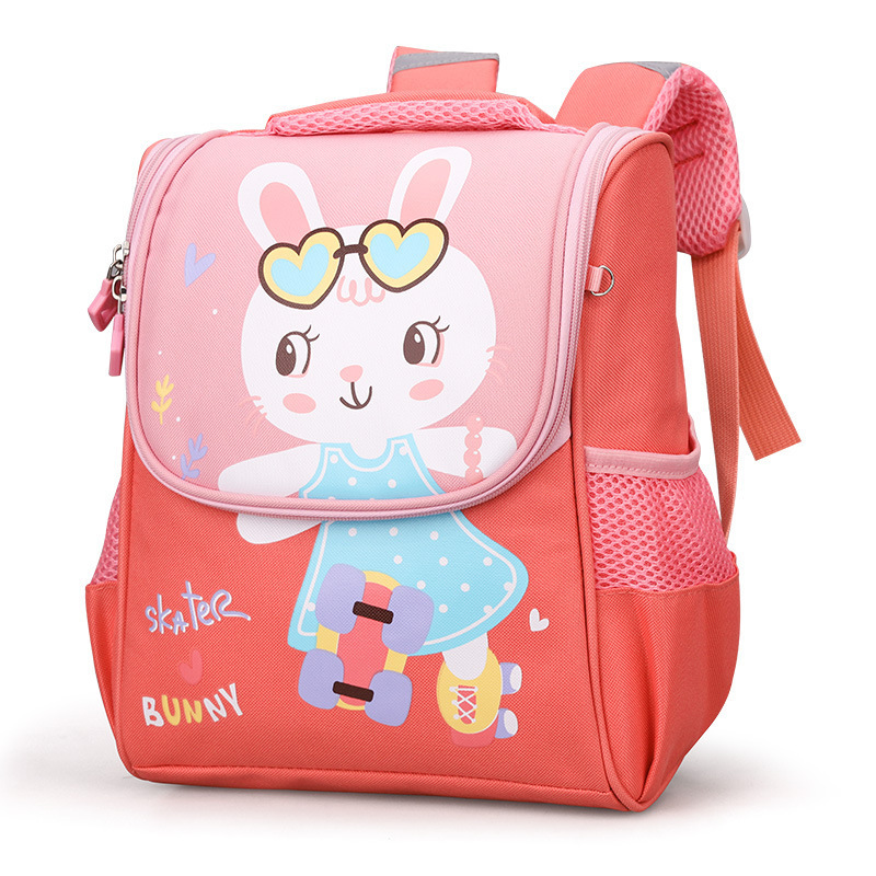 2024 Cartoon Canvas School Bag Large Capacity Waterproof Backpack for Primary and Kindergarten Students Space-Themed Design