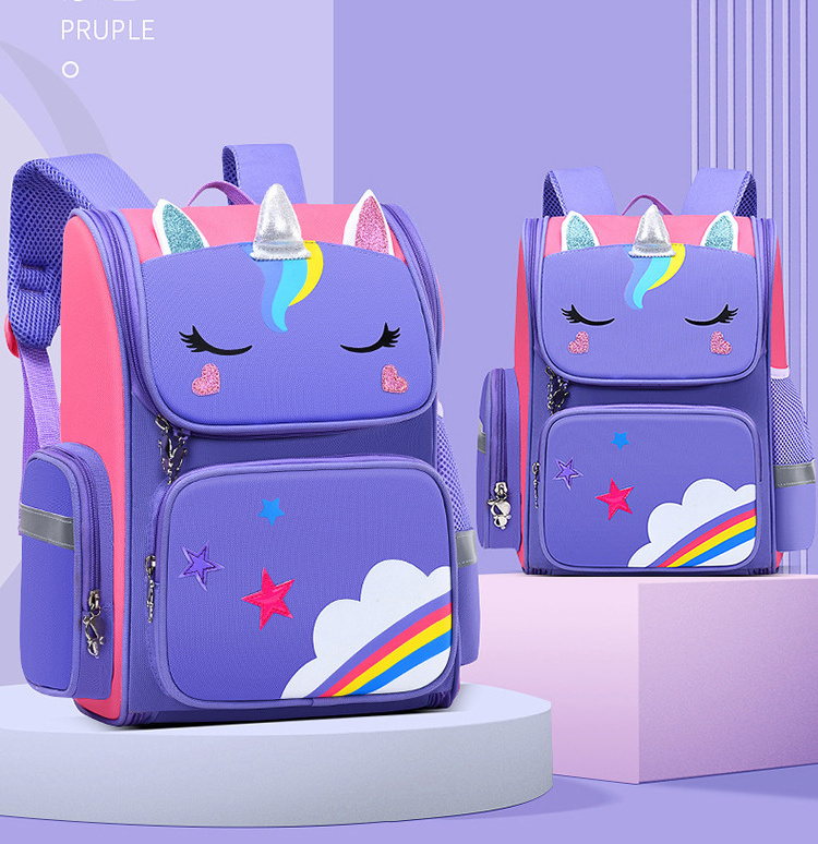 School Bags New Fashion Cartoon mochila escolar Unicorn children's school bags backpack convenient travel for Kids bag