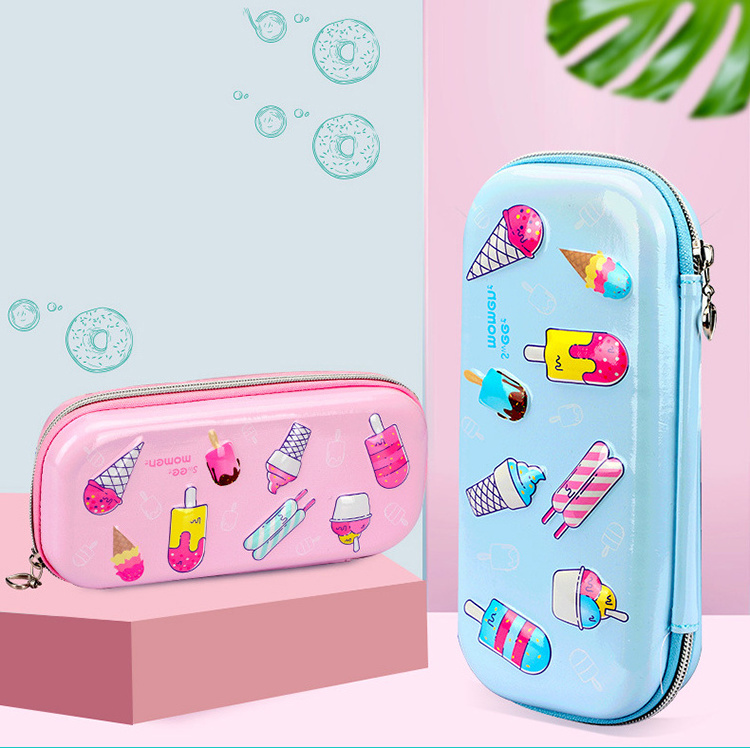 Large Capacity Hardtop 3D Ice Cream Pencil Box Pencil Holder School Supply Organizer for Kids