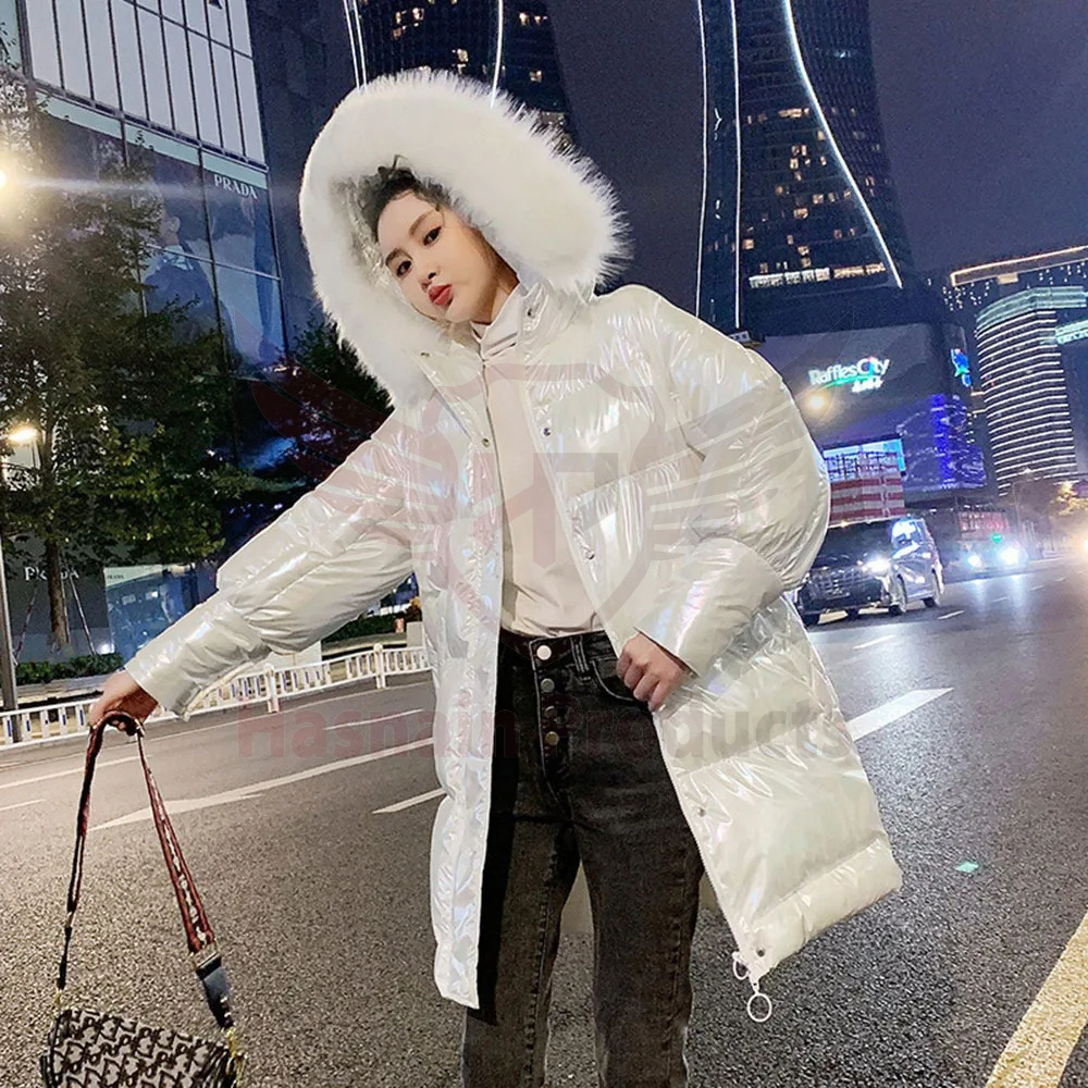 Latest Design Winter Puffer Jacket Women Real Raccoon Fur Collar Short Female Parkas Breathable Women's Parkas from Pakistan