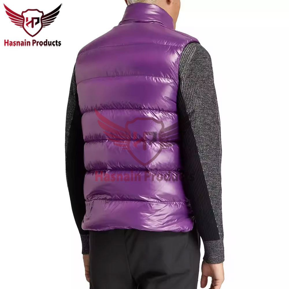 Fashionable Sleeveless Puffer Vest for Boys in Pink Color, Nylon Streetwear Waistcoat, Trendy Kids' Outerwear