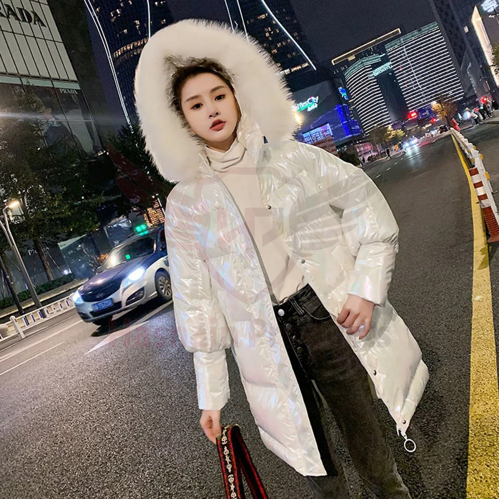 Latest Design Winter Puffer Jacket Women Real Raccoon Fur Collar Short Female Parkas Breathable Women's Parkas from Pakistan