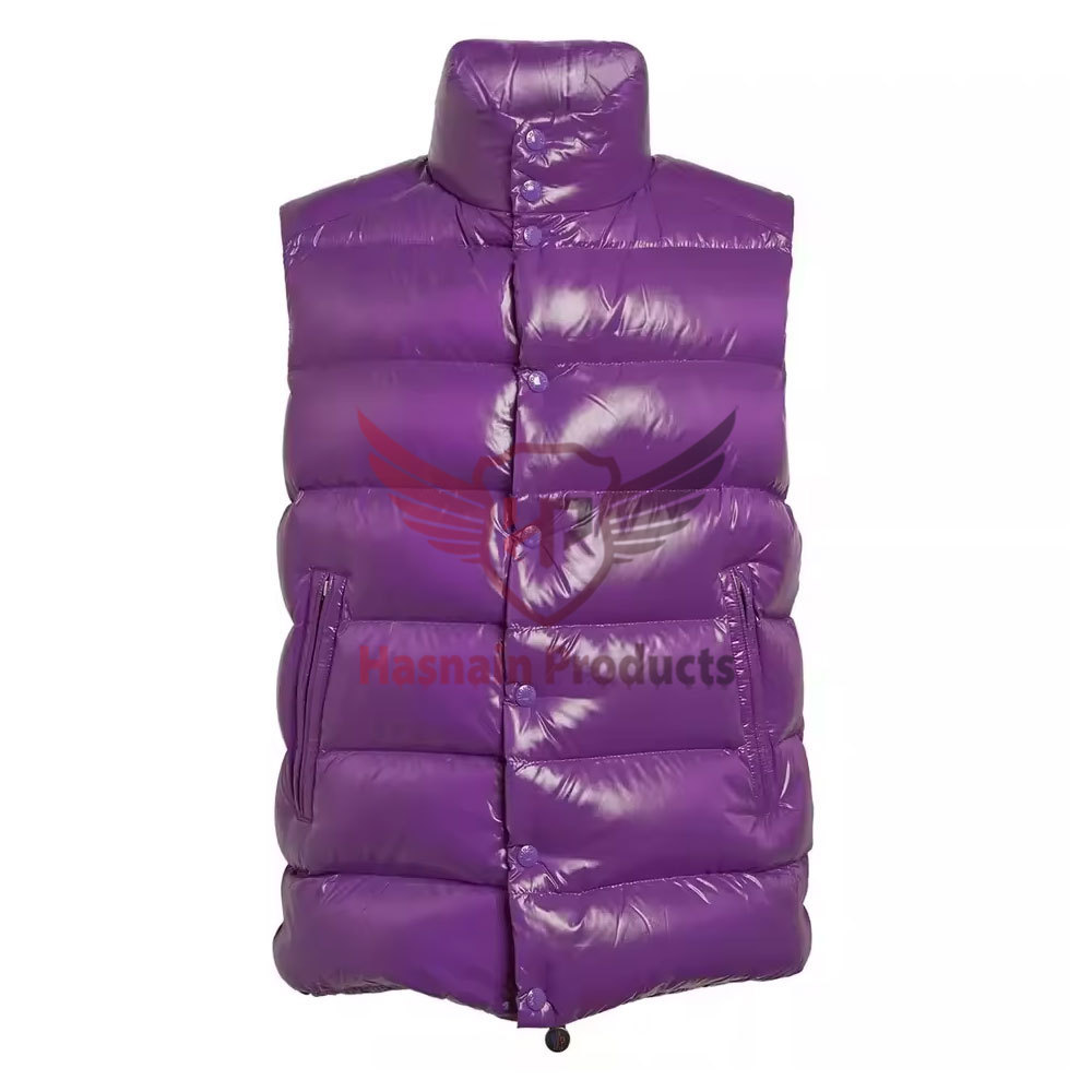 Fashionable Sleeveless Puffer Vest for Boys in Pink Color, Nylon Streetwear Waistcoat, Trendy Kids' Outerwear