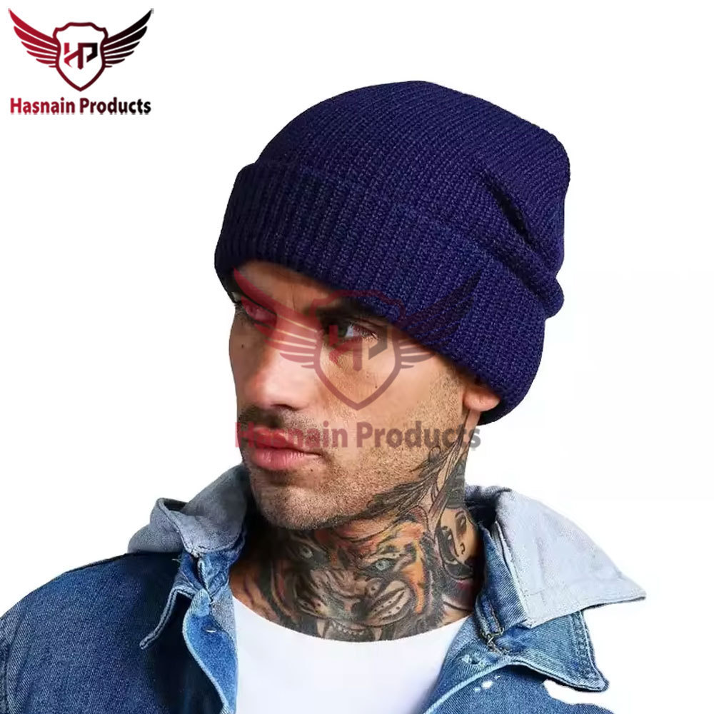 Wholesale Knitted Men's Winter Warm Wool Beanie Hat with Ear Flaps Men's winter hat Wool beanie cap Ear flap hat Knitted beanie