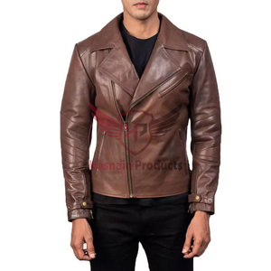 Raiden Brown Men's Classic Style Brown Leather Jacket with Customized Design - 100% Genuine Leather Biker Jacket for Men