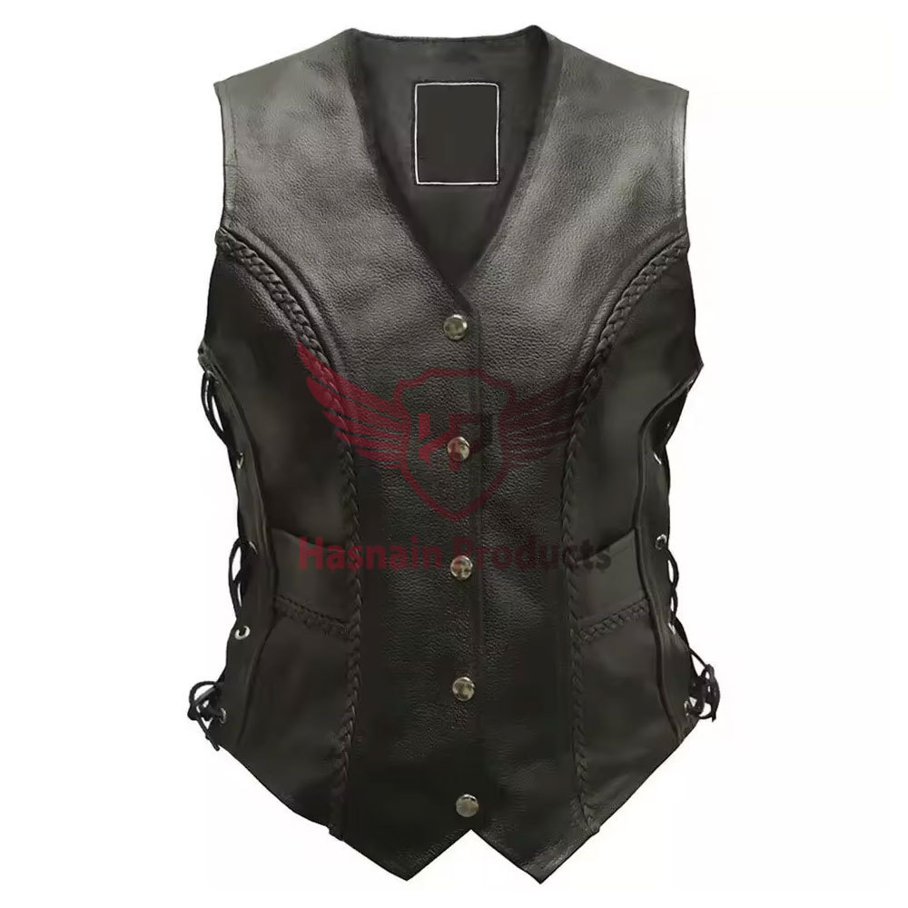 Premium Quality Genuine Leather Vest and Waistcoat for Women Customizable, Sleeveless, Fashionable Design for Winter and Spring