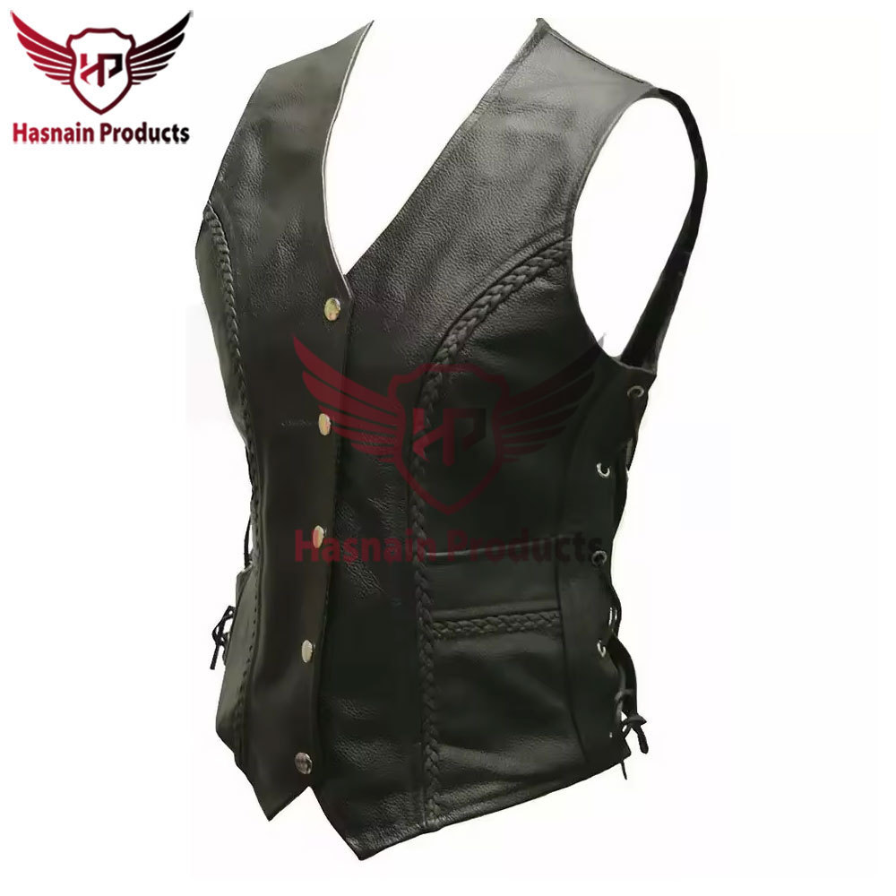 Premium Quality Genuine Leather Vest and Waistcoat for Women Customizable, Sleeveless, Fashionable Design for Winter and Spring