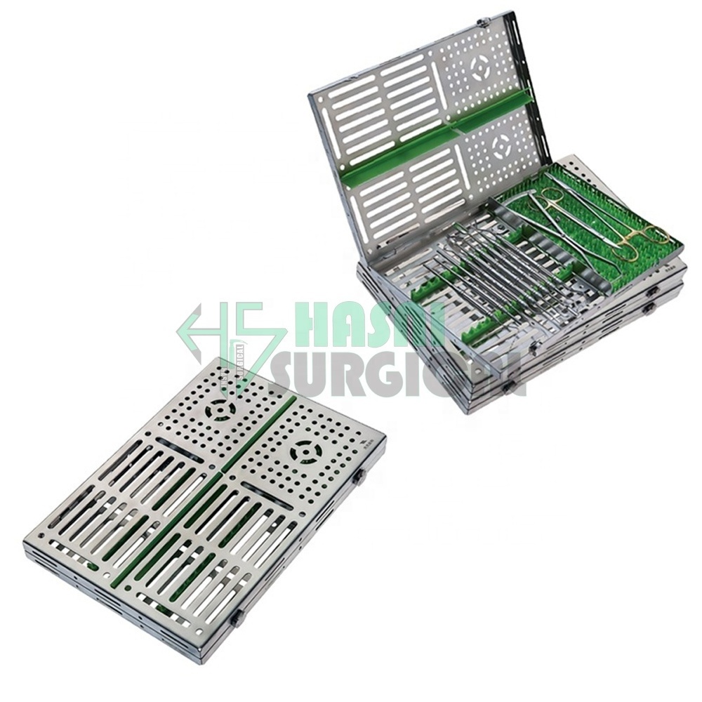 Dental equipment stainless steel instrument case sterilization cassettes instrument trays