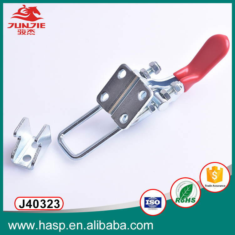 Quick release adjustable latch type toggle clamp with red rubber J40323