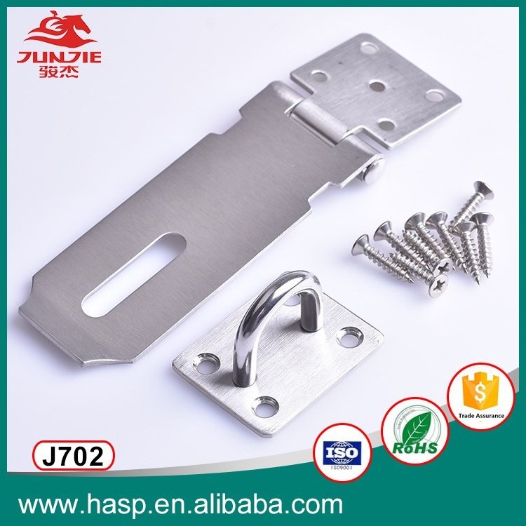 4 inch silver color heavy duty fixed staple hasp padlock hasp J702