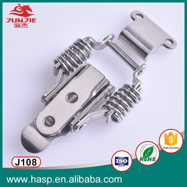 J108 stainless steel spring loaded toggle latch claw latch with safety catch