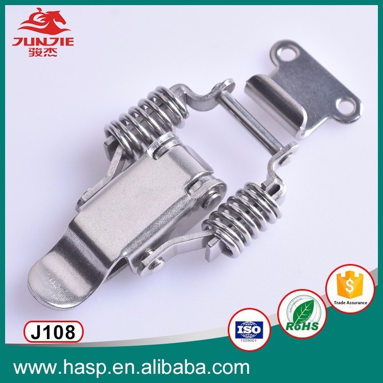 J108 stainless steel spring loaded toggle latch claw latch with safety catch