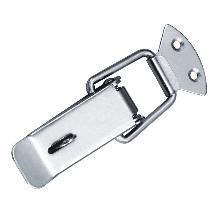 Silver Case Box Chest Spring Loaded Iron Tone Draw Latch Lockable Toggle Latch J102