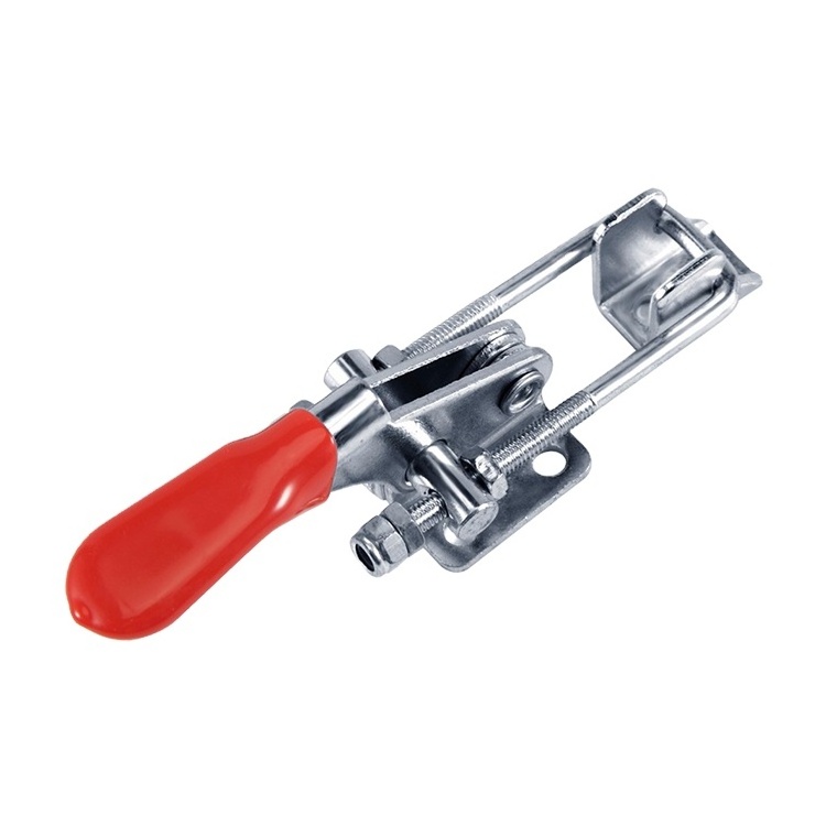 Quick release adjustable latch type toggle clamp with red rubber J40323