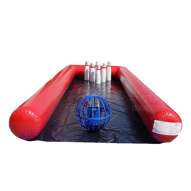 Adult Outdoor Games Inflatable Bowling Pin And Ball Inflatable Bowling Lane Game