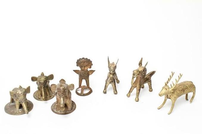 Brass Animals Figures Statues with Shiny polish small baby sculpture for home table Decorative figure