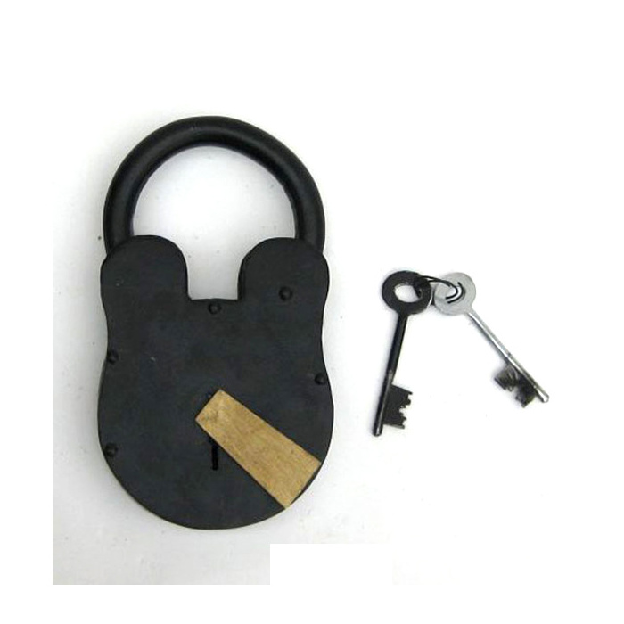 Iron Metal Antique Solid padlock with Keys long lasting quality Vintage Design Padlock Rusty Metal lock For Sale