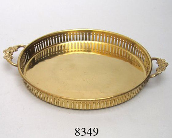 New Arrival Leaf shape brass serving tray solid quality brass serving tray standard size brass tray exporters