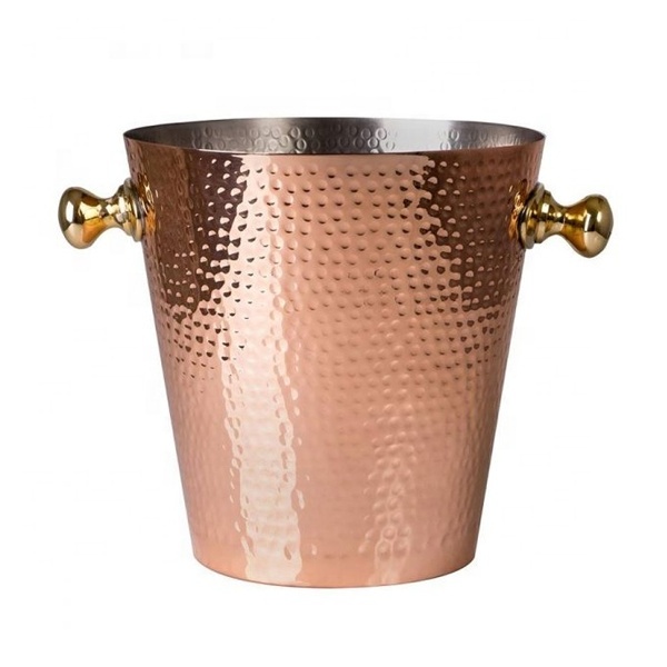 High Quality Copper Wine Cooler With Brass Handle Champagne Chiller Beer Ice Bucket and Wine Tubs For Bar and Night Clubs