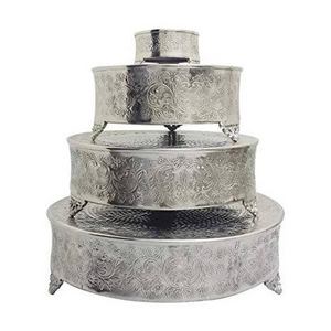 Aluminum Round Cake Stand Set Of 4 backing accessories cake making tool with Silver Polish Home Decorative