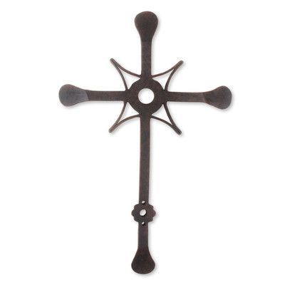 Rustic Finished Wall Cross Wrought Iron Wall Decor Medallion best selling metal wall art for home hotel and office decor