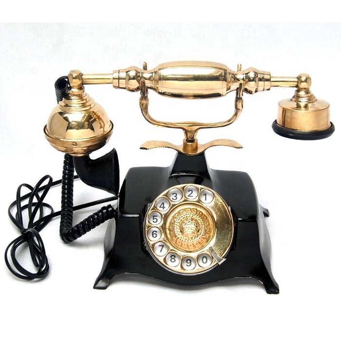 Wall mounted Antique Telephone Black Vintage Rotary Dial Telephone Old age Classy Telephone For Sale