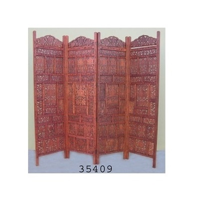 Handcrafted Wooden Room Divider 4 panel Indoor Decorative Screens