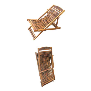 Hand Made Wooden Beach Sun Deck Lounge Chair Carved Foldable Chair for Home Decoration wooden Folding Chair