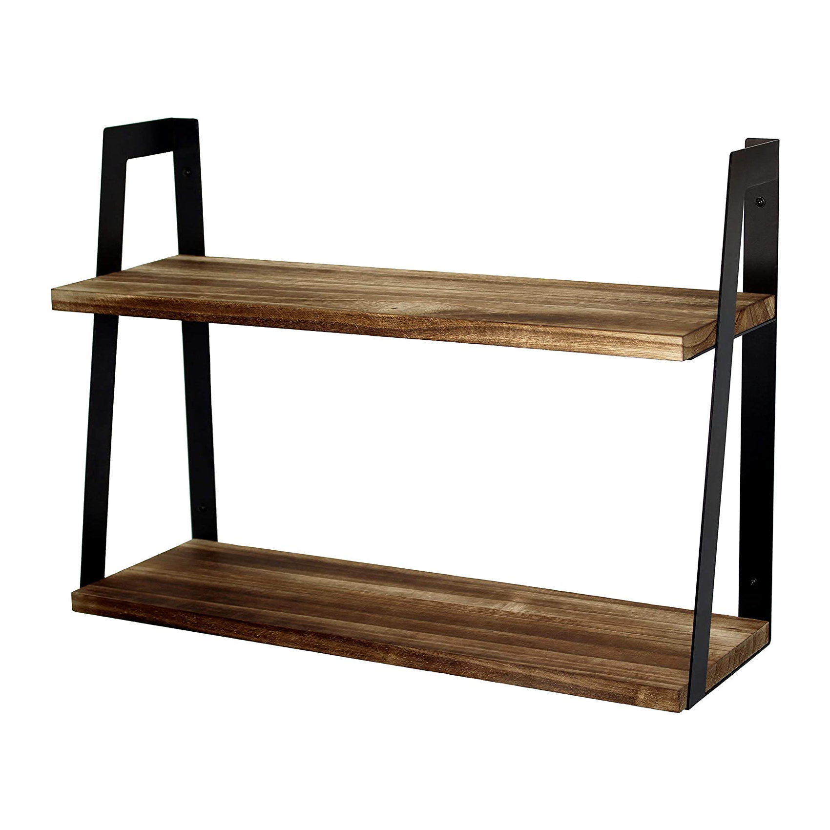 3 tier rustic wood and metal wall mounted shelf industrial wall shelving unit for home and office Industrial furniture shelf