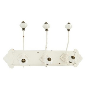 Cast iron Coat Rack With White Ceramic Knob powder coated Wall hooks and organizations wall mounted coat hanging hooks at low pr