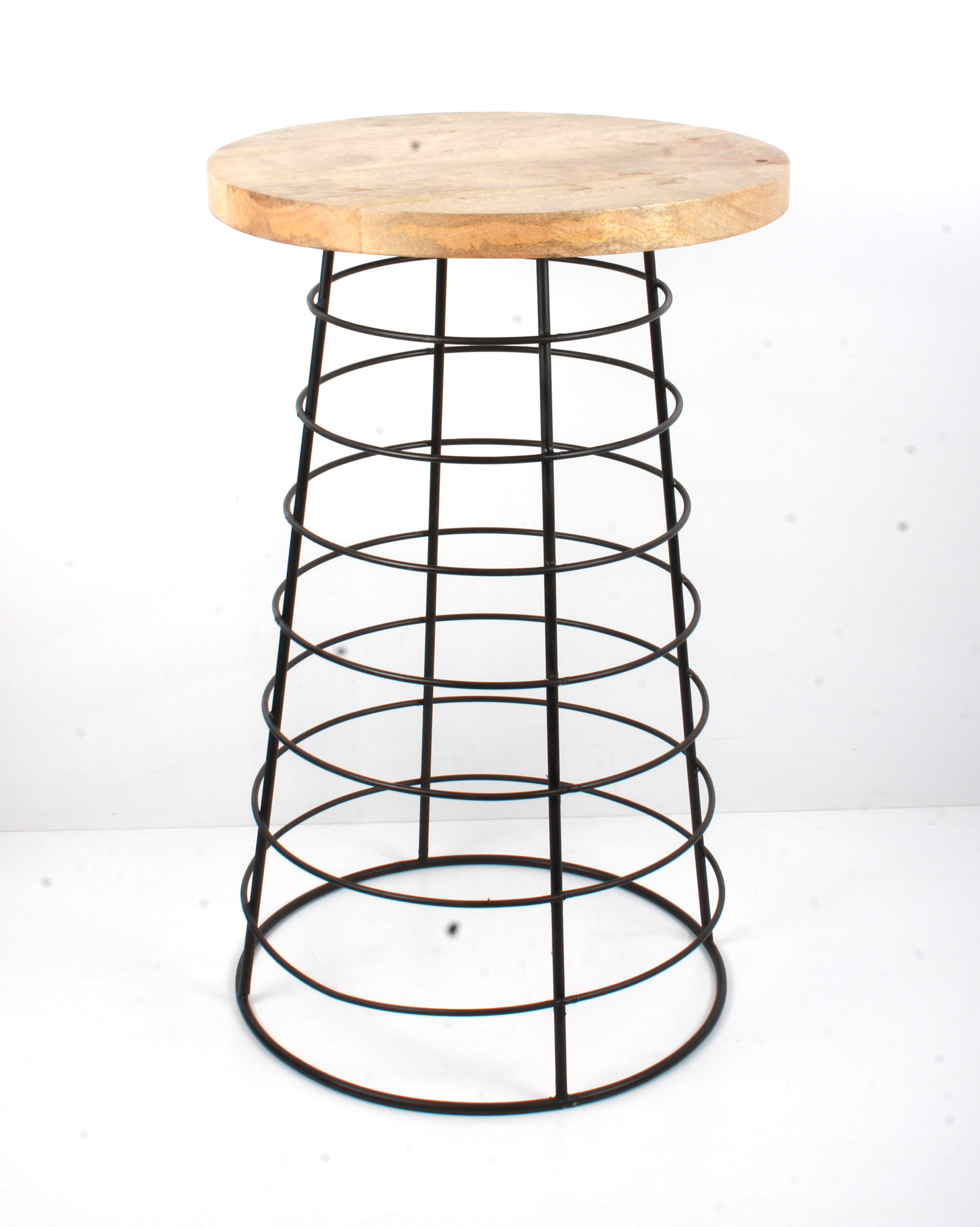 Most Selling Iron And Wooden Side Table With Black Frame Wooden Top Home Decorative Side Table Gifts For Sale Indian Supplier