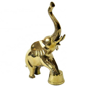 Brass Circus Elephant Statue with Brass Plated Shiny Polish Elephant Statue For Home Office Room Showcase Decor Statue