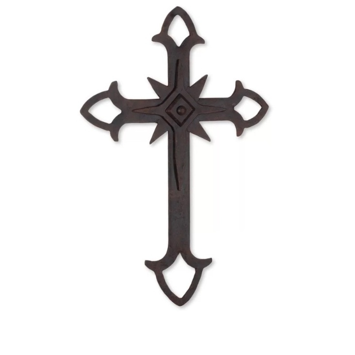 Rustic Finished Wall Cross Wrought Iron Wall Decor Medallion best selling metal wall art for home hotel and office decor