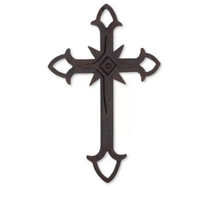 Rustic Finished Wall Cross Wrought Iron Wall Decor Medallion best selling metal wall art for home hotel and office decor