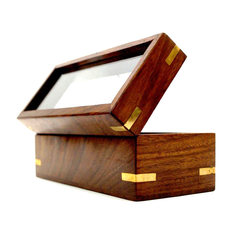 Wooden Display box with clear glass best selling wooden Storage Box Wooden Jewelry and trinkets container wholesale