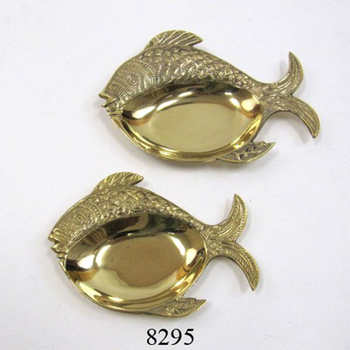 New Arrival Leaf shape brass serving tray solid quality brass serving tray standard size brass tray exporters