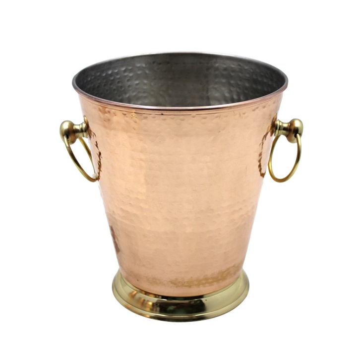 High Quality Copper Wine Cooler With Brass Handle Champagne Chiller Beer Ice Bucket and Wine Tubs For Bar and Night Clubs