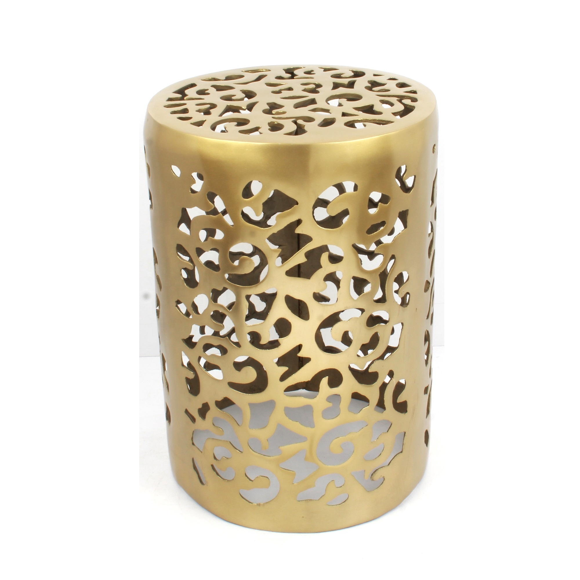 Best selling drum hammered side table with gold finishing  stool coffee table for home decor bedroom living room furniture