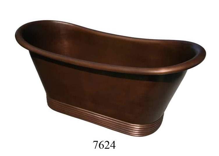 New Arrival U Shape Design Decorative Bathtub with Hooks and Copper Antique Plated Bathroom Tub for Bathing