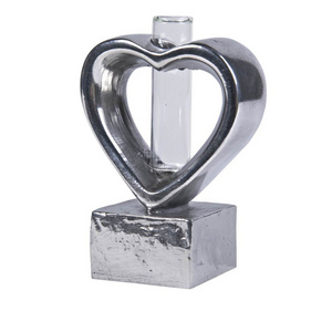 New ash urn Cast Aluminum Heart Sculpture Cremation urn silver finished can be customized Modern metal keepsake urns wholesale