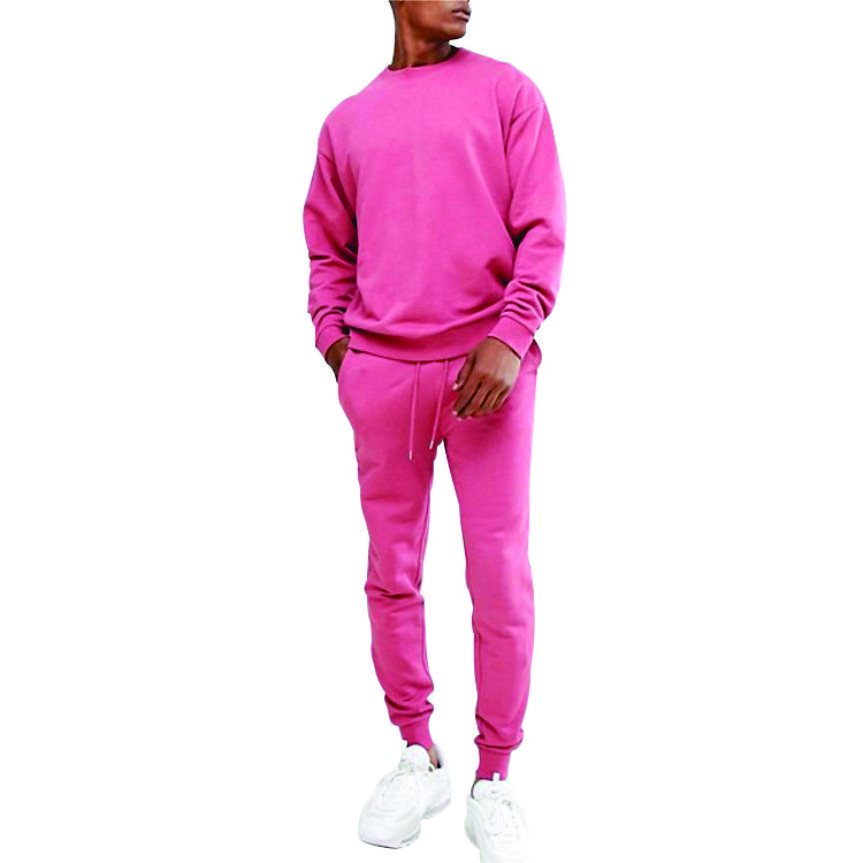 2024 high quality Wholesale Top fashion tracksuits custom pink tracksuit men French sweat suit With logo