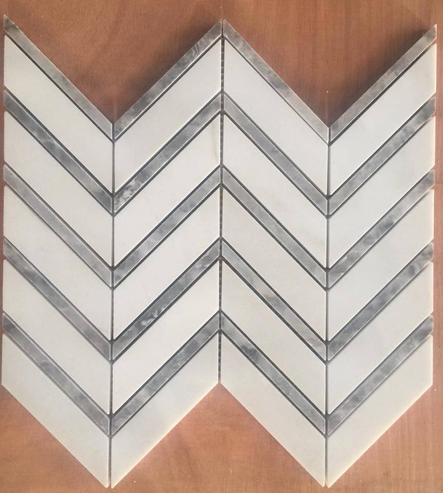 High Quality Unique Pattern Chevron Marble Mosaic Tile