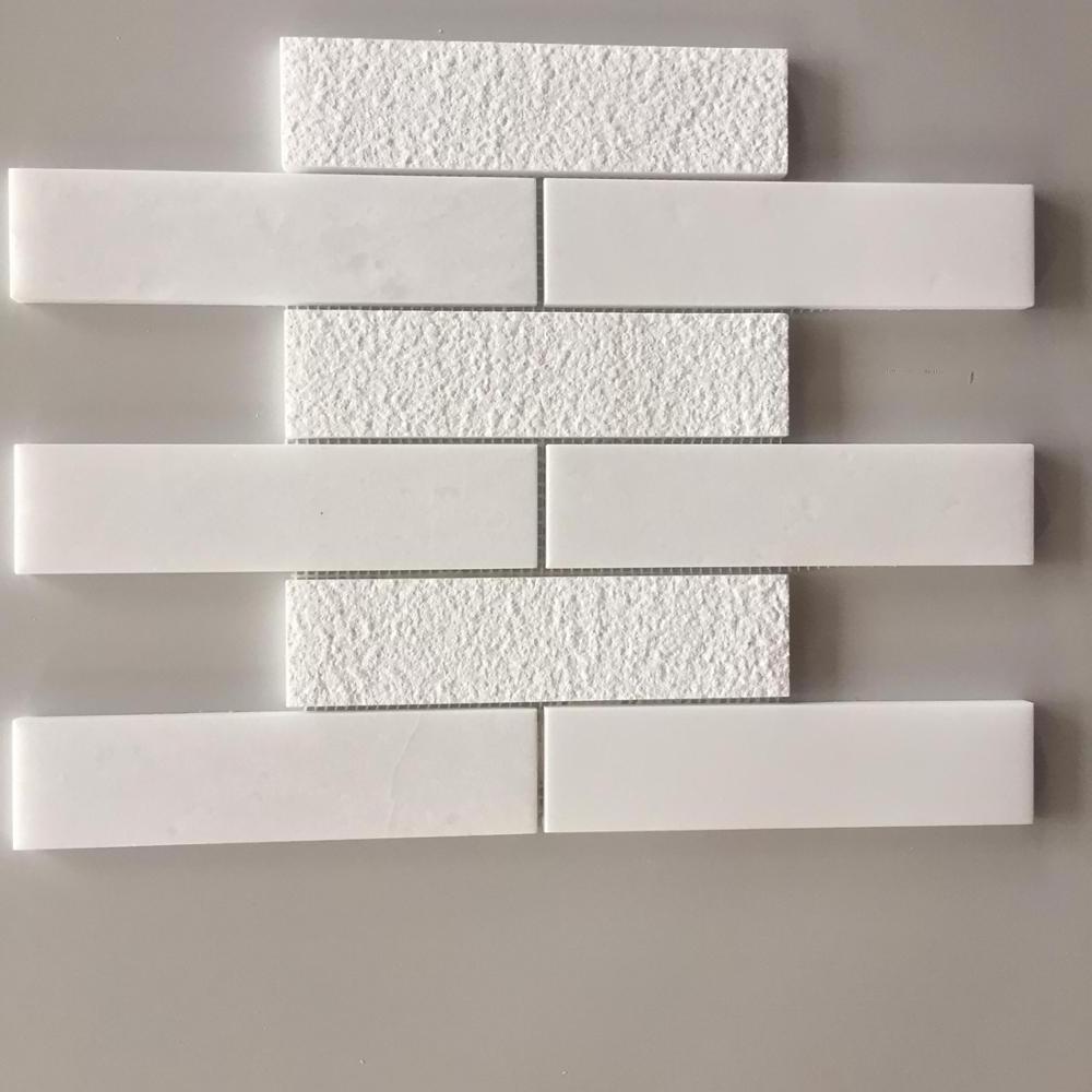 White brick marble mosaic tile