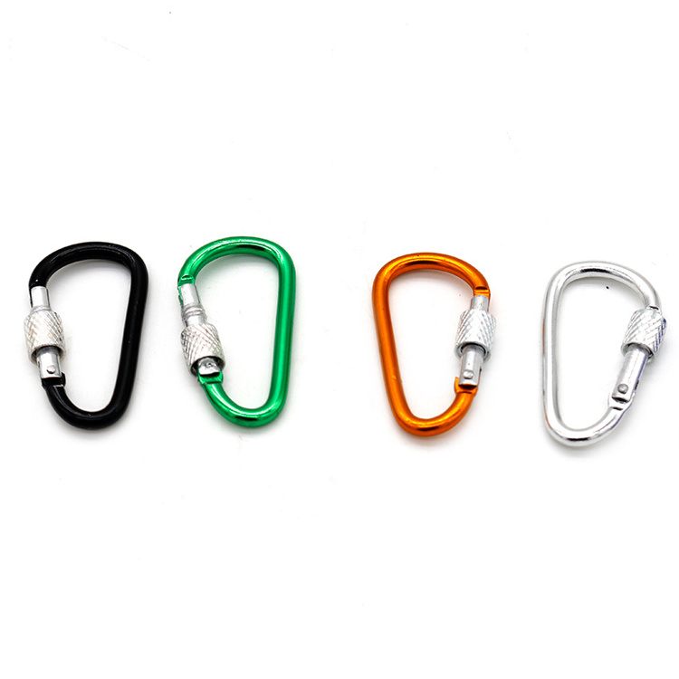 Wholesale 25KN Outdoor Camping Small Mini Aluminium D Carabiner Clip and Hook Swivel Twist Auto Lock  Rock Climbing Carabiner