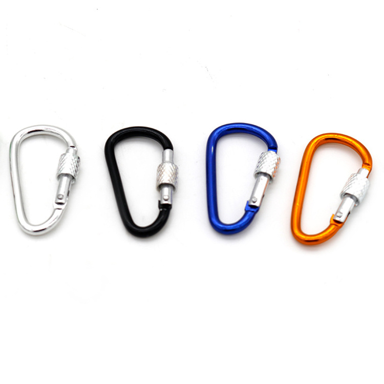 Wholesale 25KN Outdoor Camping Small Mini Aluminium D Carabiner Clip and Hook Swivel Twist Auto Lock  Rock Climbing Carabiner