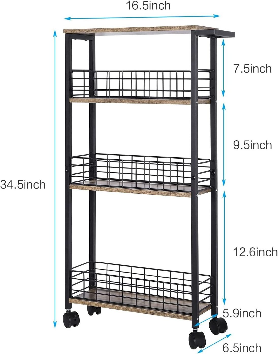 Household rotating multi layer round layered unit floor standing rack kitchen shelf 4tiers movable home storage cart utility tr