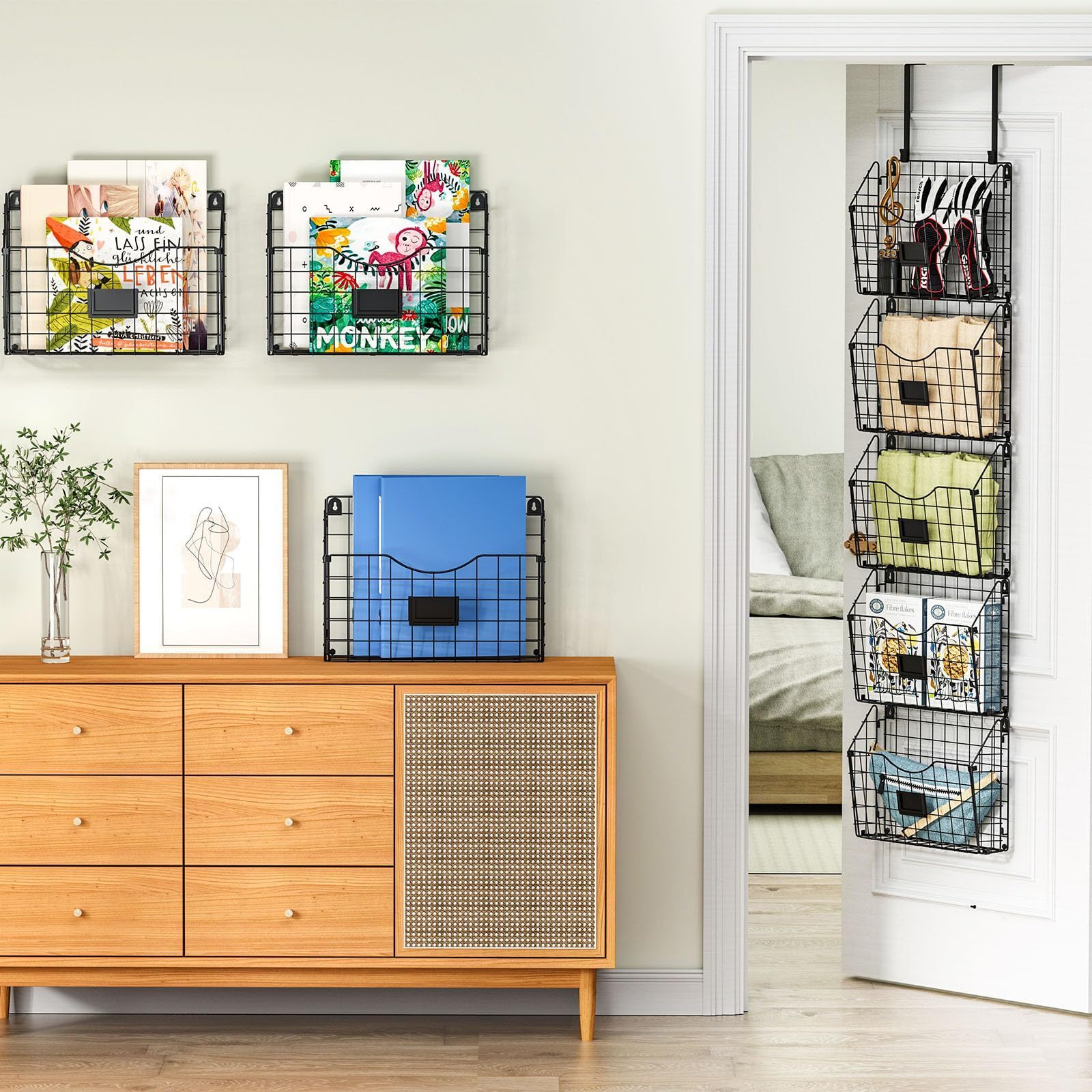 Over the Door File Organizer mesh wall hanging file organizer holder home office storage 5 tier door hanging file organizer