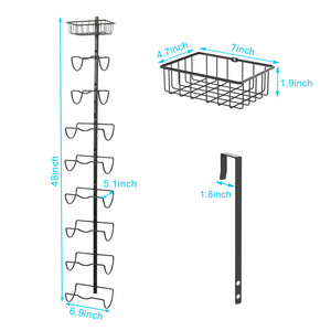 Wall Mount & Over door hanging bathroom storage towel rack Adjustable Compartments Iron Towel Holder Wine Rack